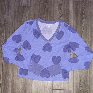Colsie Lavender Heart V-Neck Sweater
